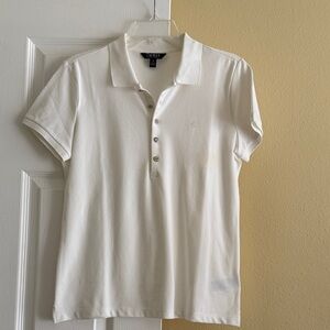 Ralph Lauren White Polo Shirt Sz M